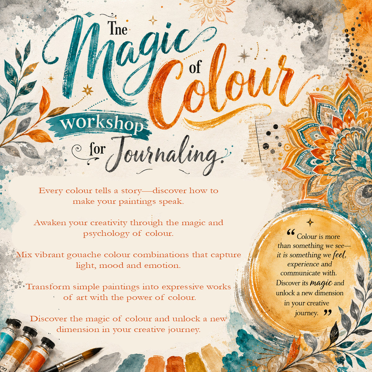 Mindfulness Gouache Journalling Painting Workshops