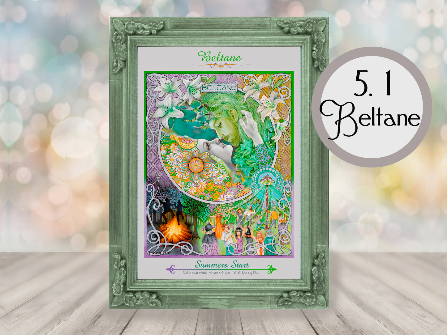 Beltane Wheel of the Year A3 Art Prints Bulk quantities. 8 Pagan Sabbats