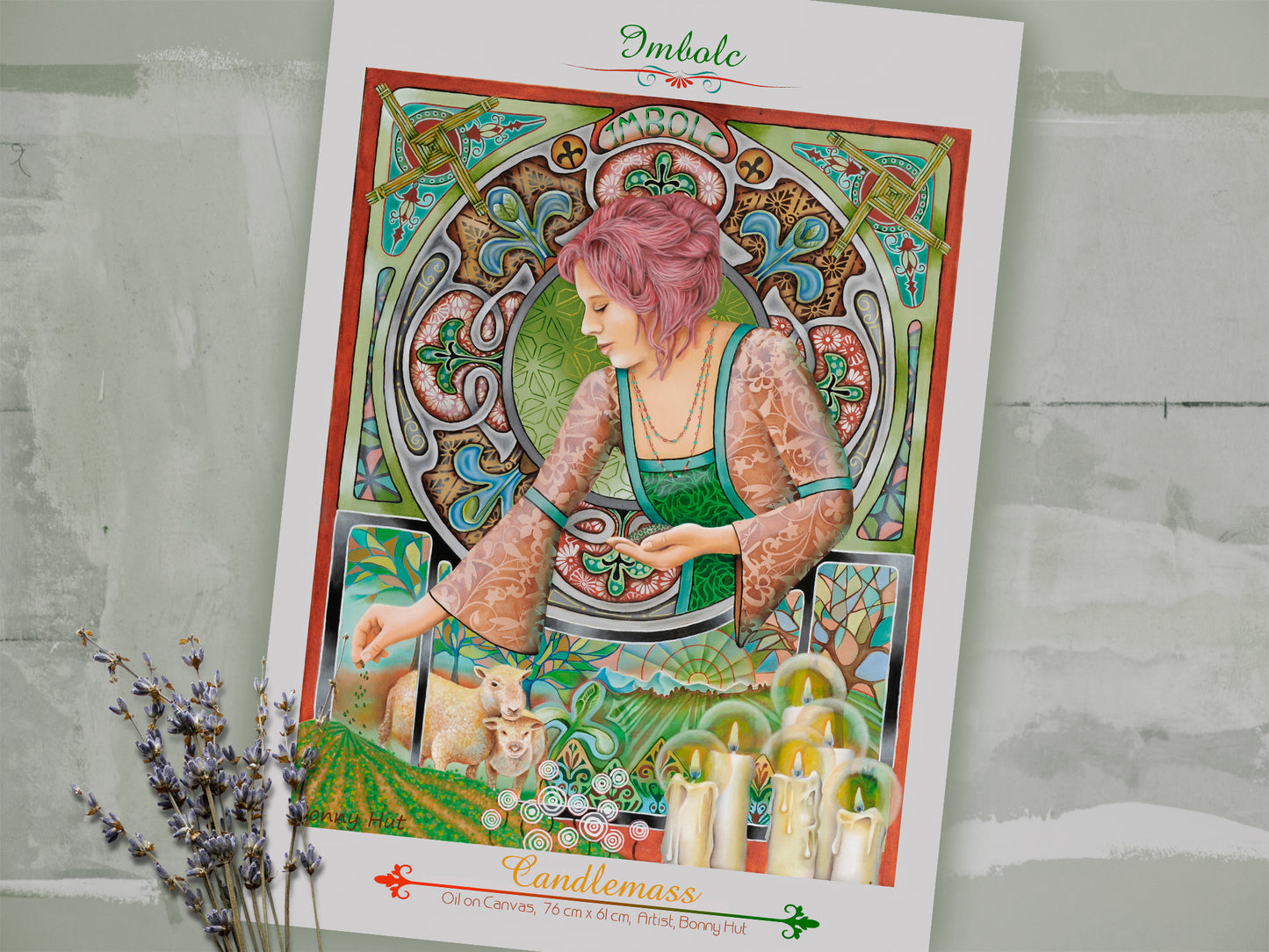 Imbolc Goddess Brigid A3 art print - Wiccan Wheel of the Year - 8 pagan sabbats