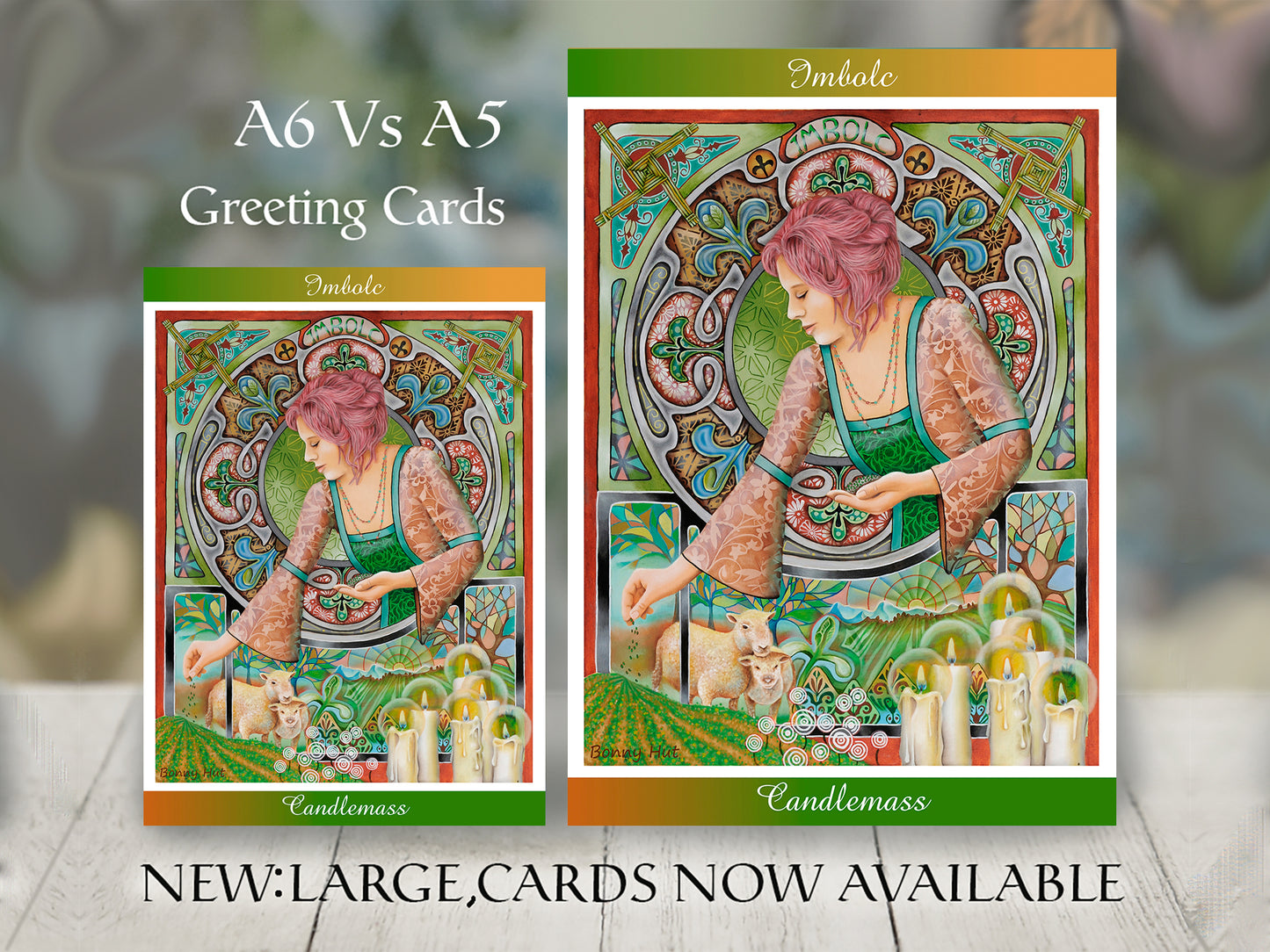 Imbolc-Goddess Brigid A6 A5 greeting cards - Wiccan Wheel of the Year - 8 Pagan Sabbats