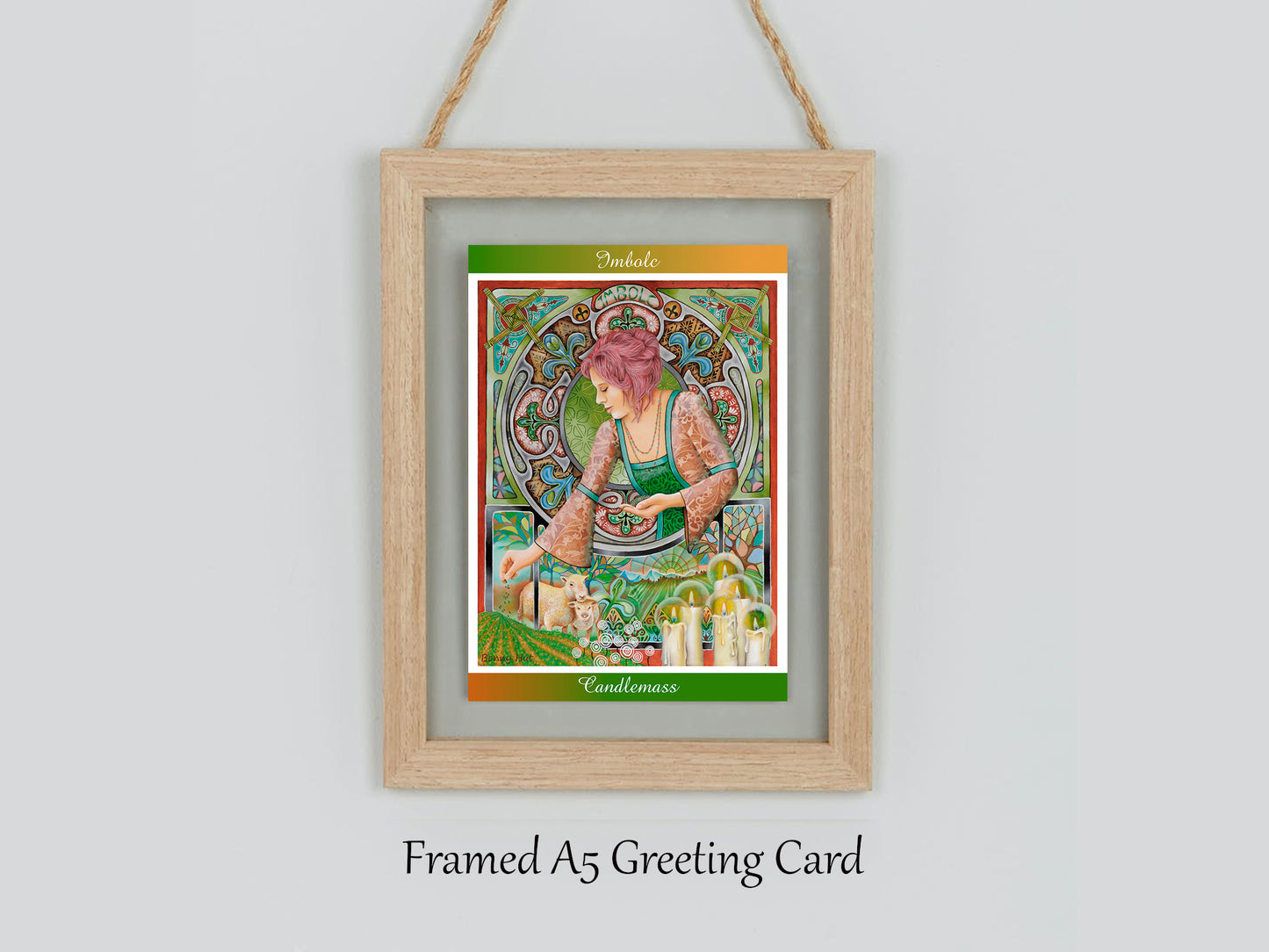 Imbolc Goddess Brigid A5 greeting cards framed- Wiccan Wheel of the Year - 8 Pagan Sabbats