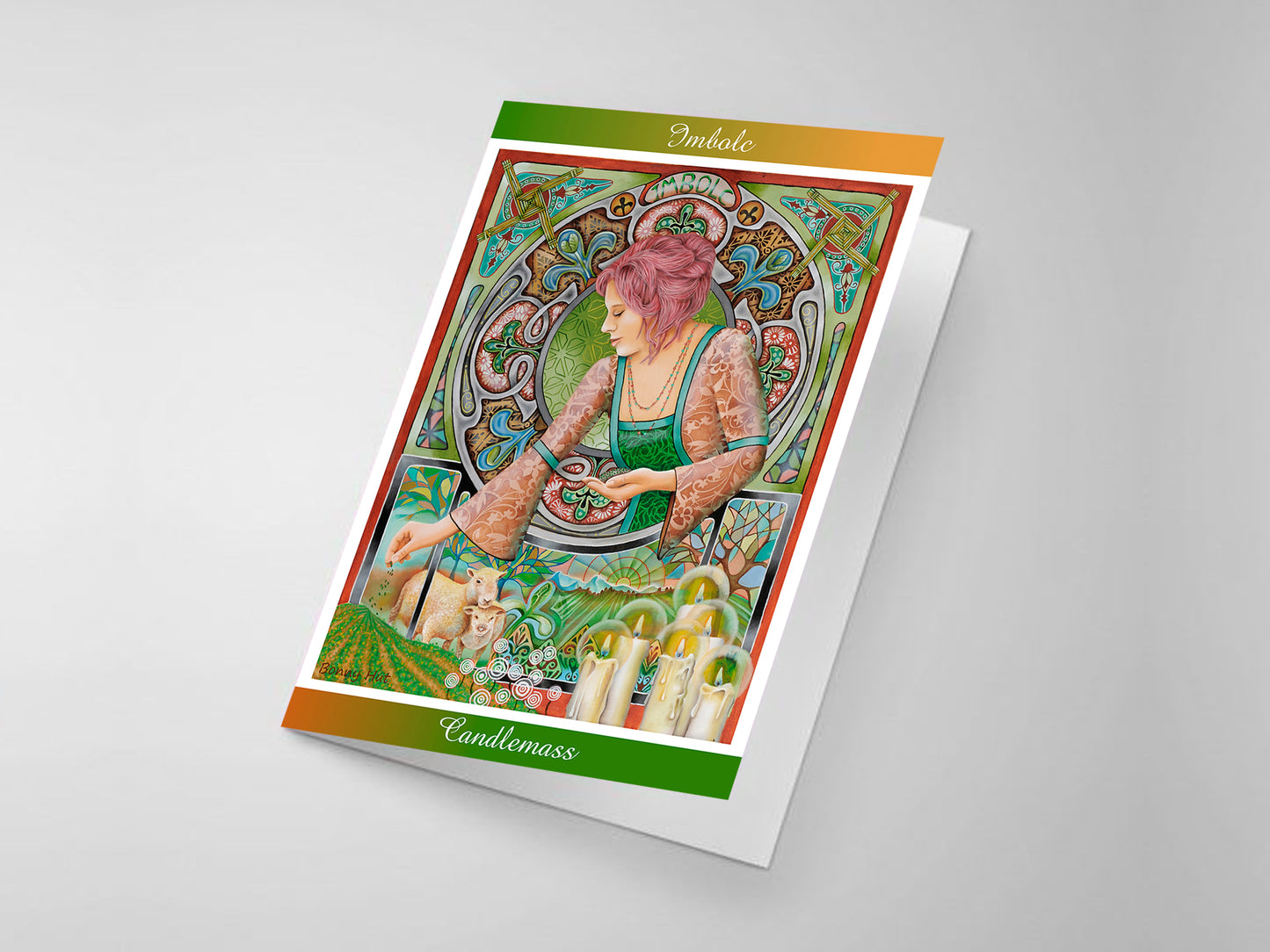 Imbolc Goddess Brigid folded greeting cards - Wiccan Wheel of the Year - 8 Pagan Sabbats