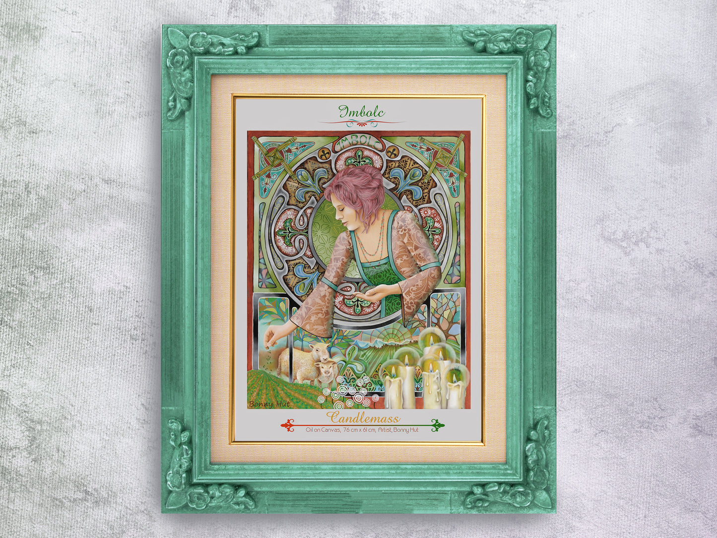 Imbolc Goddess Brigid art print - Wiccan Wheel of the Year - 8 pagan sabbats - art print framed