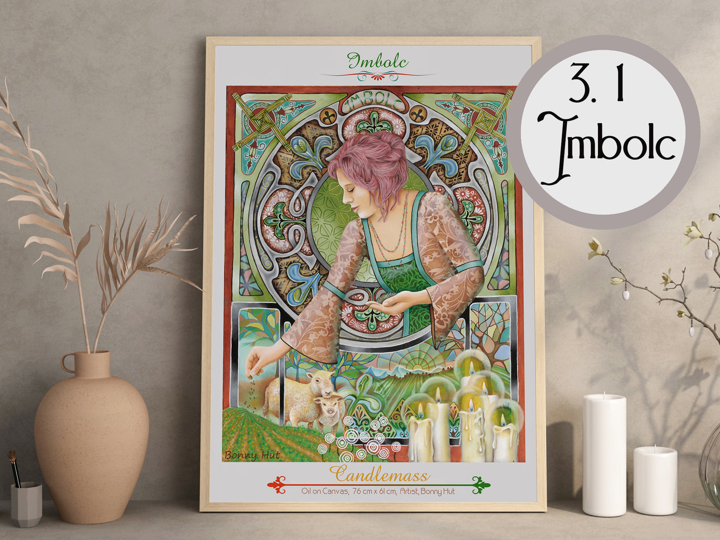 Imbolc candlemass Goddess Brigid Wheel of the Year A3 Art Prints Bulk quantities. 8 Pagan Sabbats celtic mythology