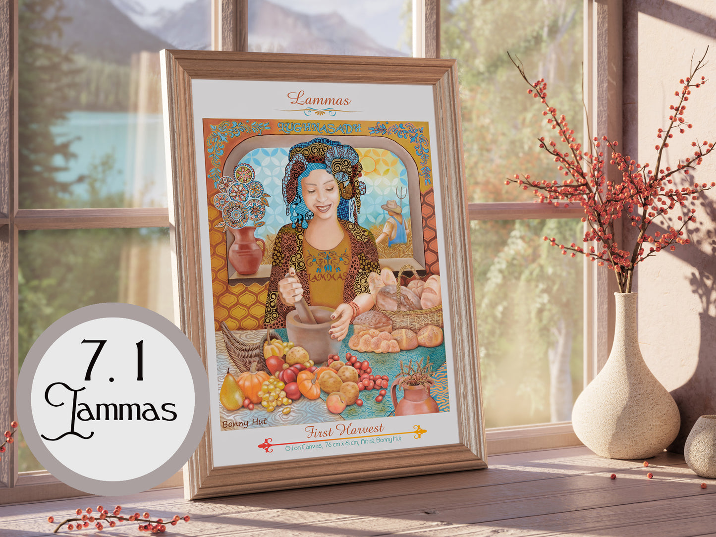 Lammas Kitchen Witch Wheel of the Year A3 Art Prints Bulk quantities. 8 Pagan Sabbats