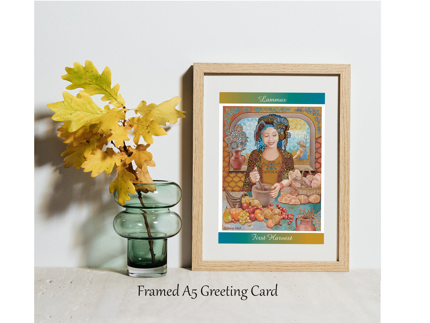 Lammas Lughnasadh harvest framed art greeting cards - Kitchen Witch - Pagan Sabbat