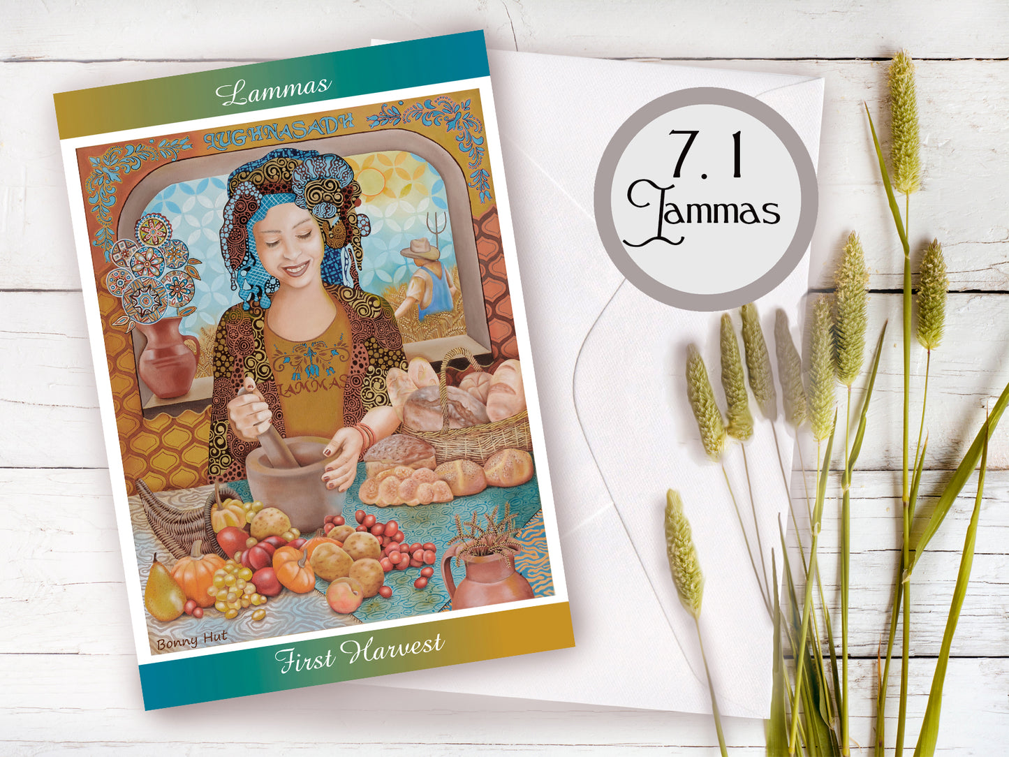 Lammas Lughnasadh kitchen witch harvest festival Witchy Gifts Wiccan Wheel of the Year Greeting Cards with mixed bulk options of all 8 Pagan Sabbats