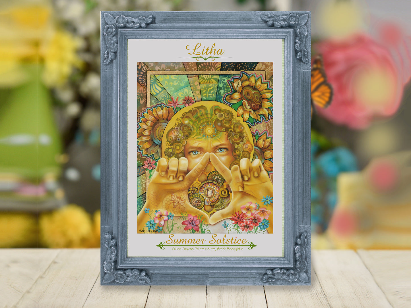 Litha Summer Solstice art prints framed- Wiccan Wheel of the Year - 8 Pagan Sabbats