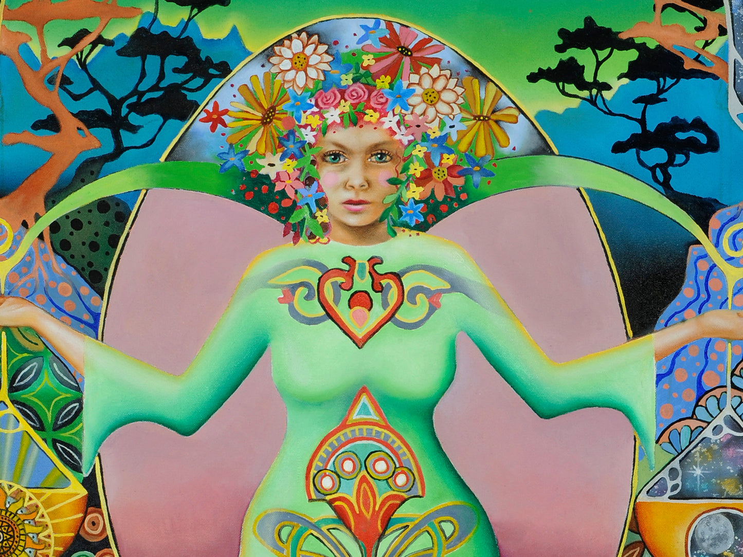 Ostara Spring Equinox oil painting detail Art Prints - Wiccan Wheel of the Year - 8 Pagan Sabbats