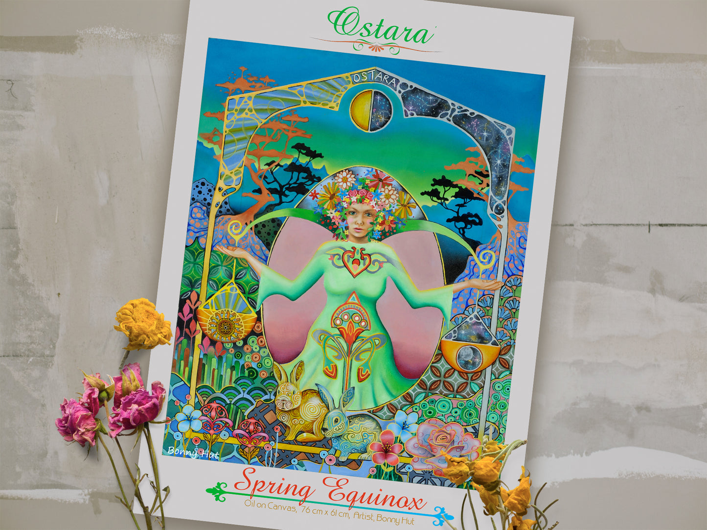 Ostara Spring Equinox A3 Art Prints - Wiccan Wheel of the Year - 8 Pagan Sabbats