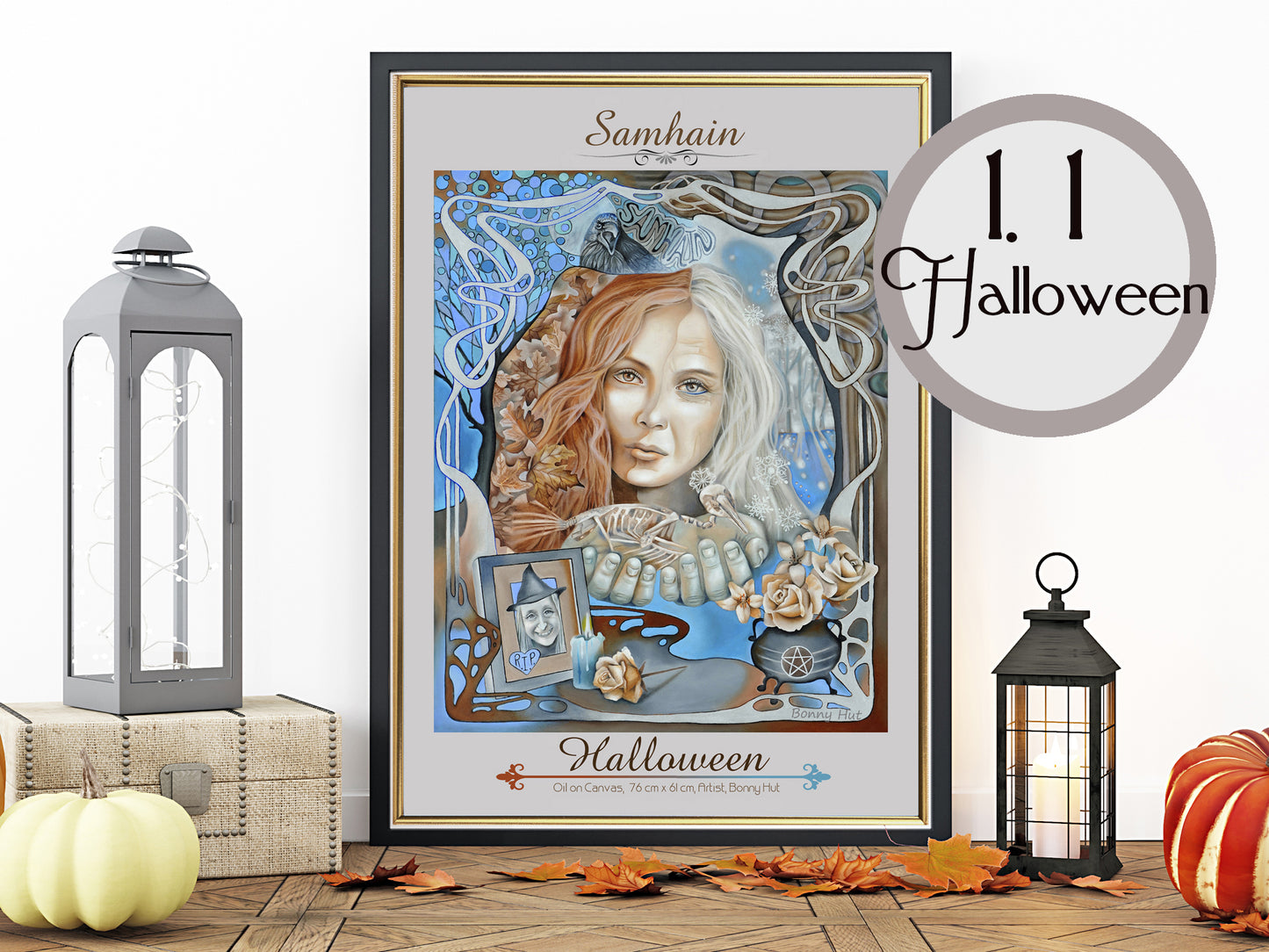 Samhain Halloween Wheel of the Year A3 A4 wall Art Prints Bulk quantities. All 8 Pagan Sabbats. Witchy gifts