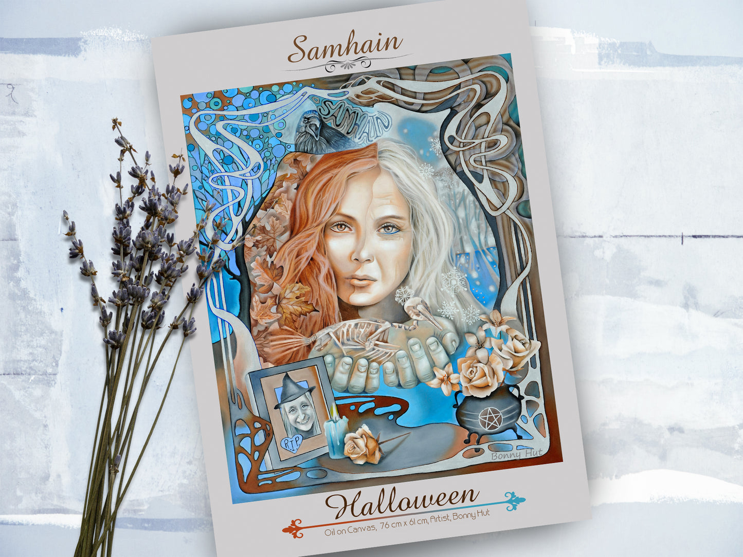 Samhain - Halloween A3 wall Art prints - Wiccan Wheel of the Year - 8 Pagan Sabbats