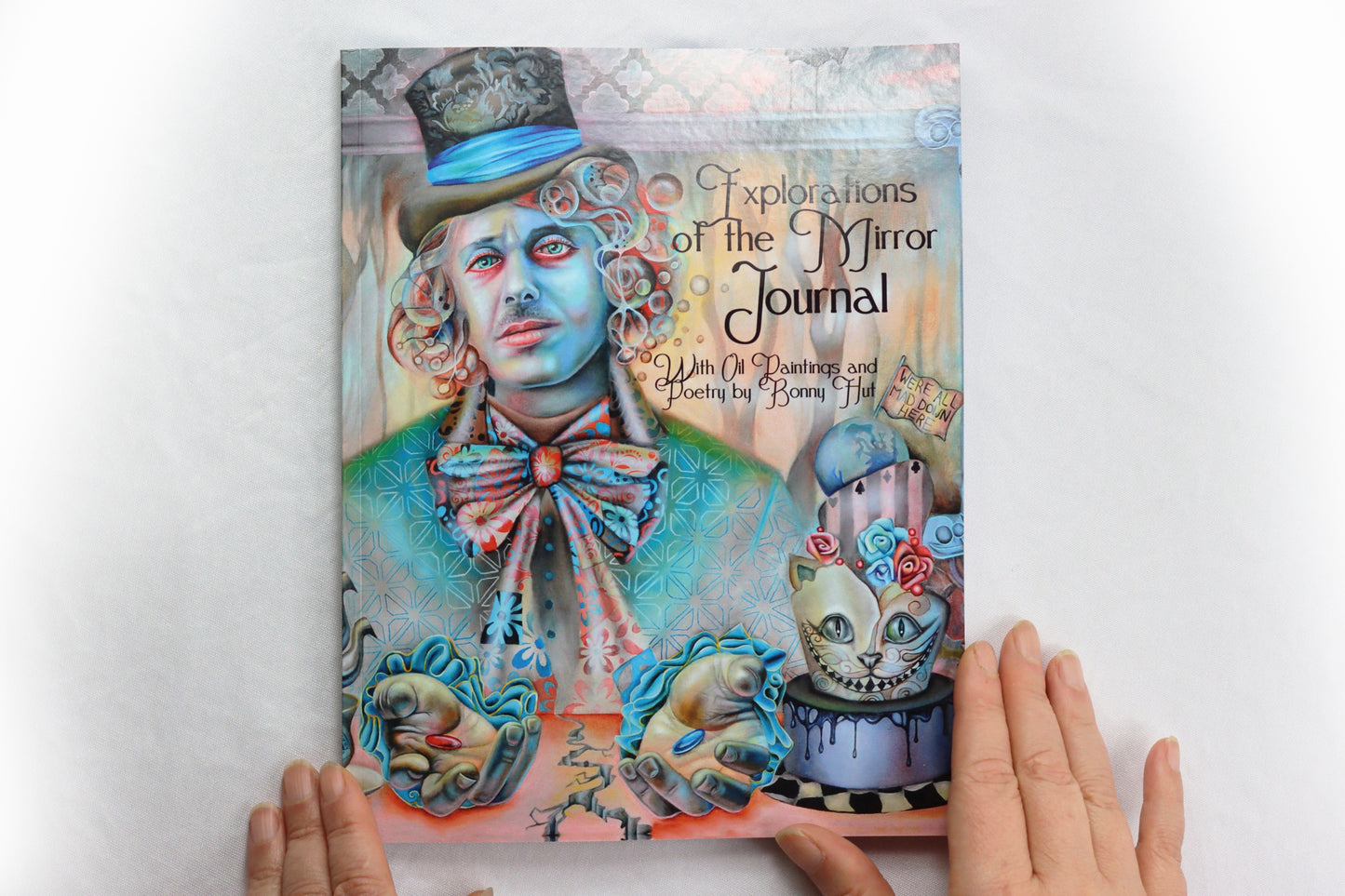 The Mad hatter portrait oil painting Spiritual Art Journal cover, Spiritual birthday gifts, Metaphysical store gift, Poetry book, Visionary artwork by artist Bonny Hut