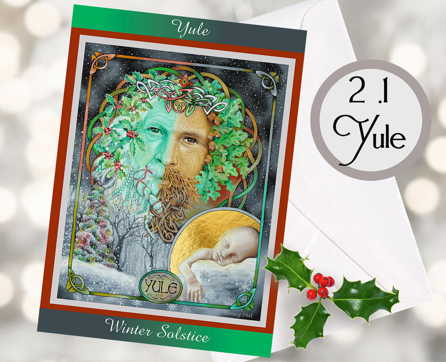Yule Winter Solstice Witchy Gifts Wiccan Wheel of the Year Greeting Cards with mixed bulk options of all 8 Pagan Sabbats