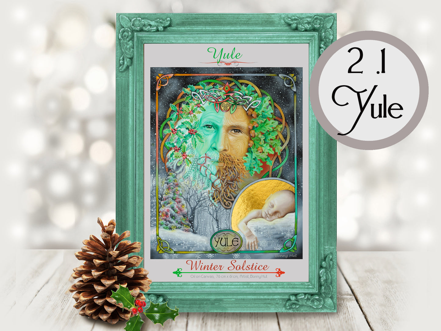 Yule winter solstice Wheel of the Year A3 A4Art Prints Bulk quantities. 8 Pagan Sabbats celtic mythology