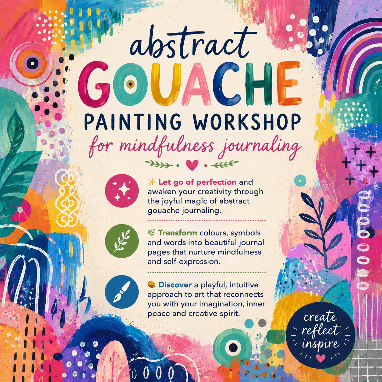 Mindfulness Gouache Journalling Painting Workshops