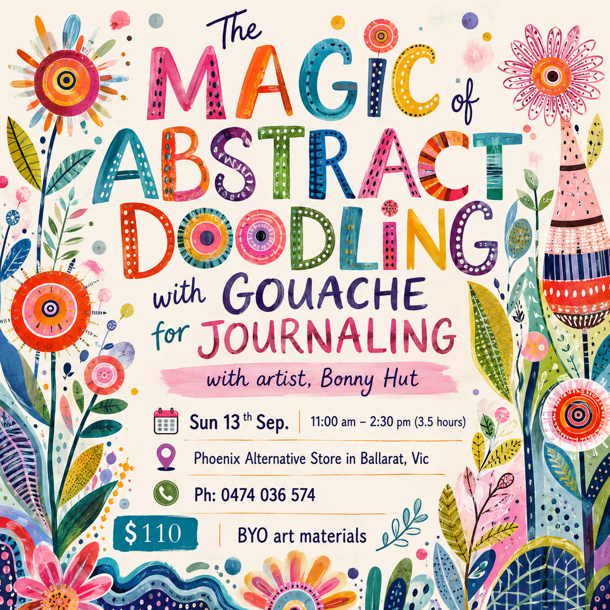 Mindfulness Gouache Journalling Painting Workshops