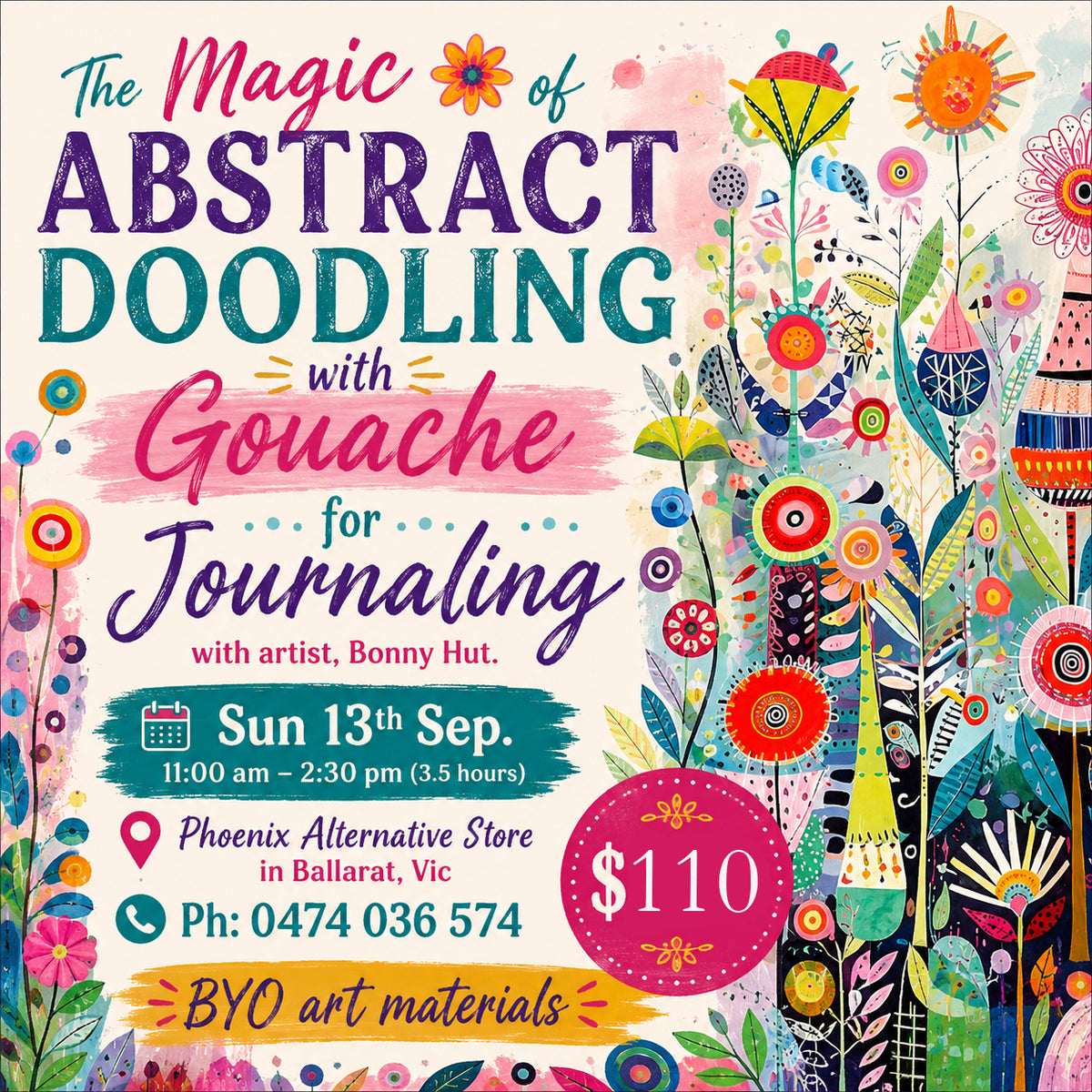 Mindfulness Gouache Journalling Painting Workshops