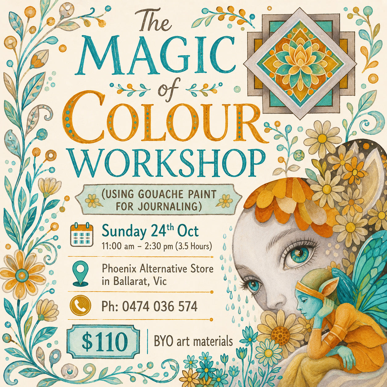 Mindfulness Gouache Journalling Painting Workshops