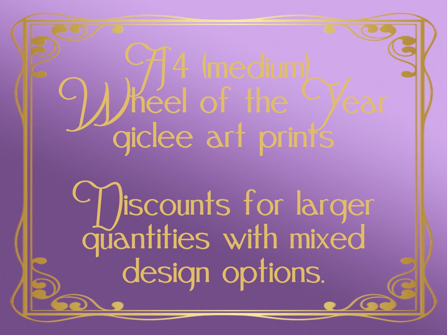 A4 (Medium) Wheel of the Year Art Prints. Bulk quantities. 8 Pagan Sabbats - Mixed designs.