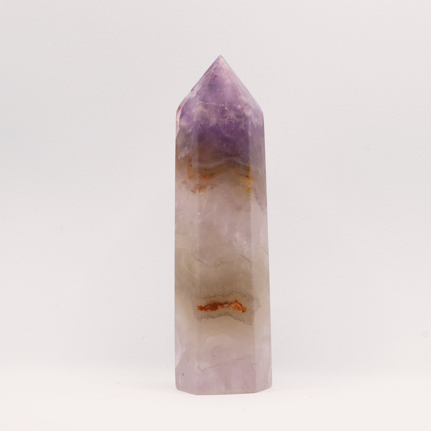 Rose quartz and Amethyst Crystal Hexagonal Towers Obelisks Wands. Esoteric decor,spiritual gifts from our online new age metaphysical store based in Melbourne Australia.