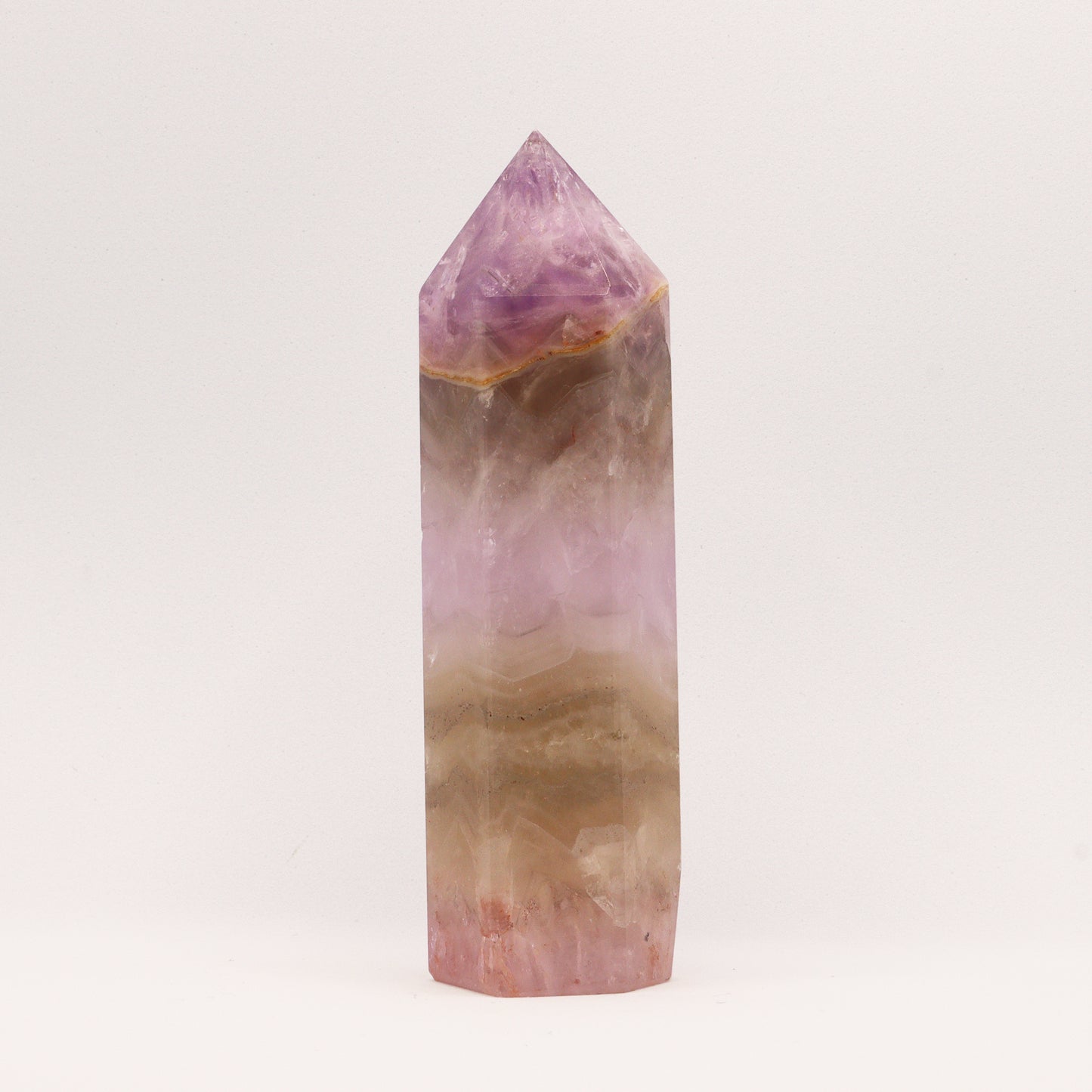 Amethyst Quartz Crystal with rose quartz Hexagonal Towers Obelisks Wands. Esoteric decor,spiritual gifts from our online new age metaphysical store based in Melbourne Australia. 