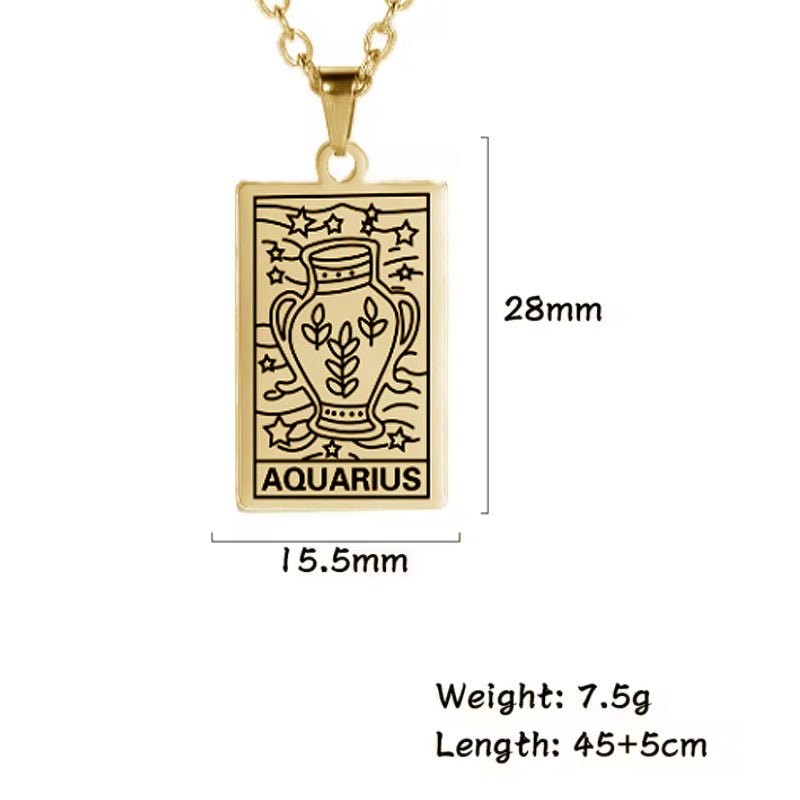 Aquarius birthday gift necklace-pendant, Zodiac star-sign jewellery gifts from our Melbourne Metaphysical store. Unique astrological celestial, esoteric, spiritual gift for the Aquarian in your life.  This is the size chart. 
