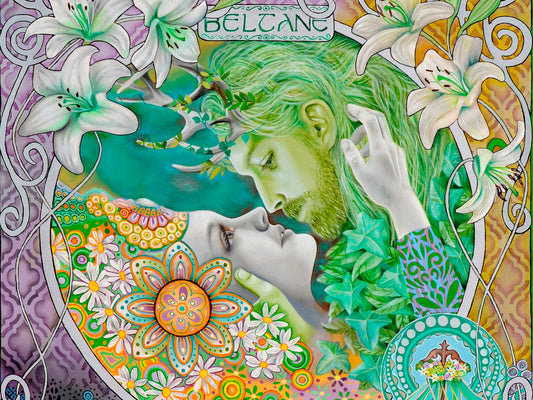 Beltane May Queen & Greenman detail - Wiccan Wheel of the Year - 8 Pagan Sabbats
