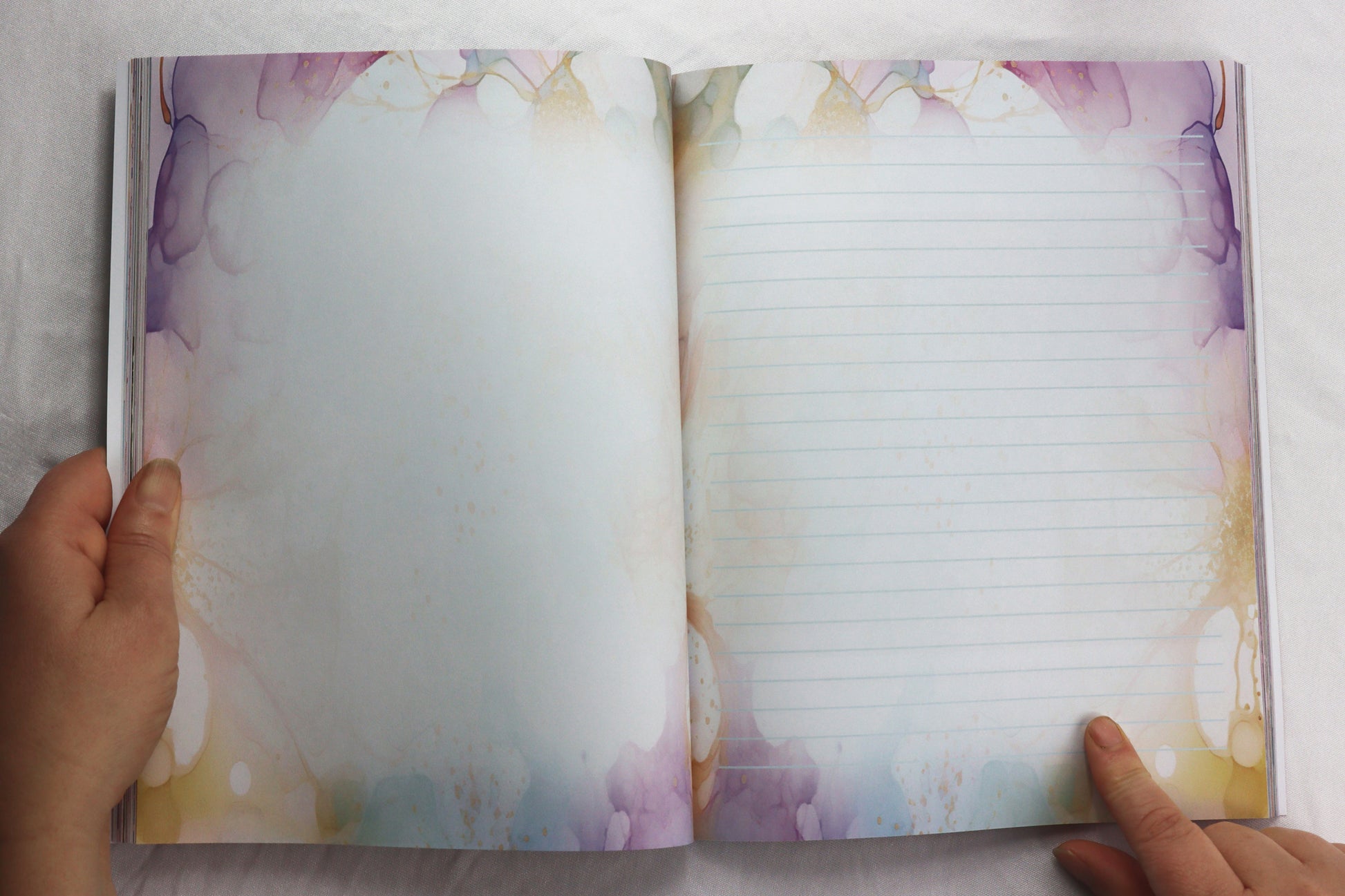 Etherial border on pages for writing on in Journal. Spiritual Art Journal, Spiritual birthday gifts, Metaphysical store gift, Poetry book, Visionary artwork by artist Bonny Hut