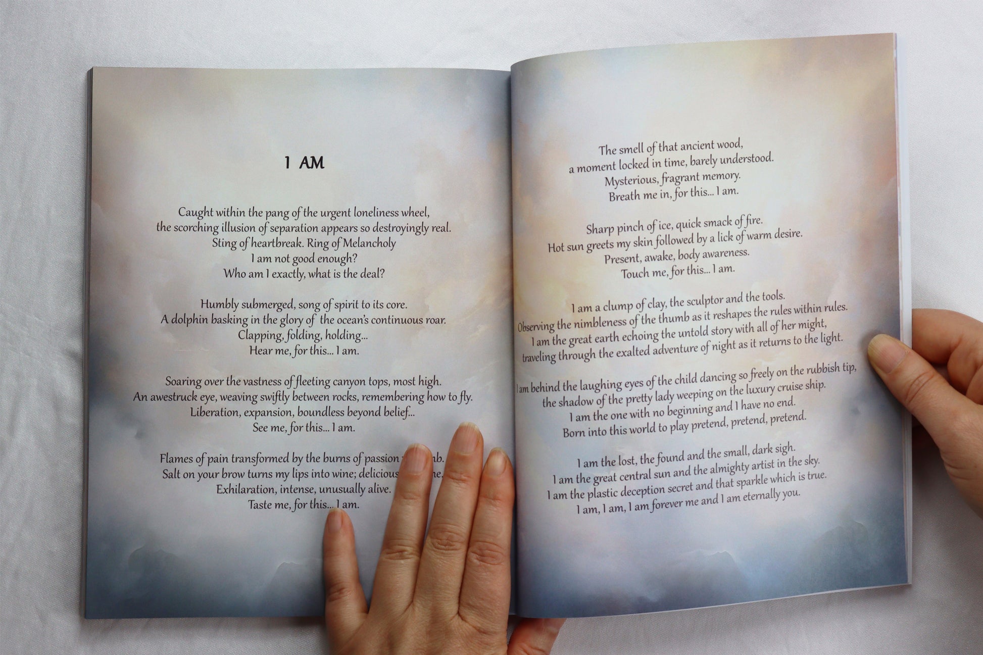 I Am spiritual poem. Spiritual Art Journal, Spiritual birthday gifts, Metaphysical store gift, Poetry book, Visionary artwork by artist Bonny Hut