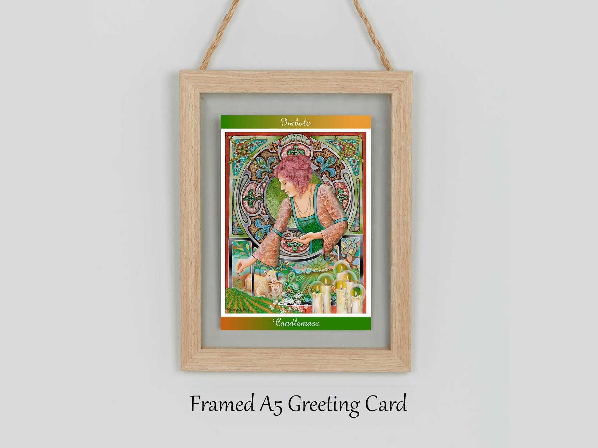 Imbolc Goddess Brigid A5 greeting cards framed- Wiccan Wheel of the Year - 8 Pagan Sabbats