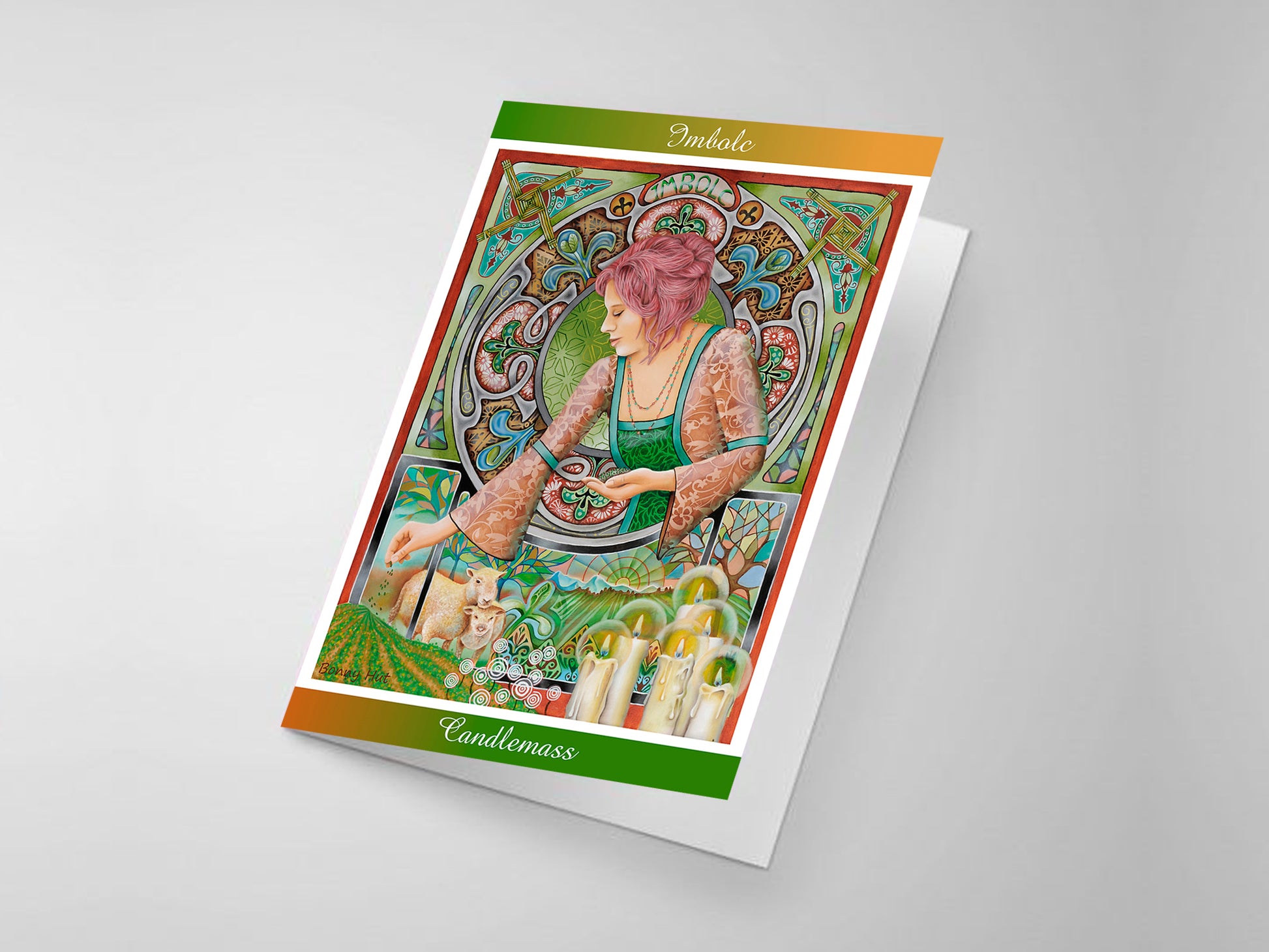 Imbolc Goddess Brigid folded greeting cards - Wiccan Wheel of the Year - 8 Pagan Sabbats