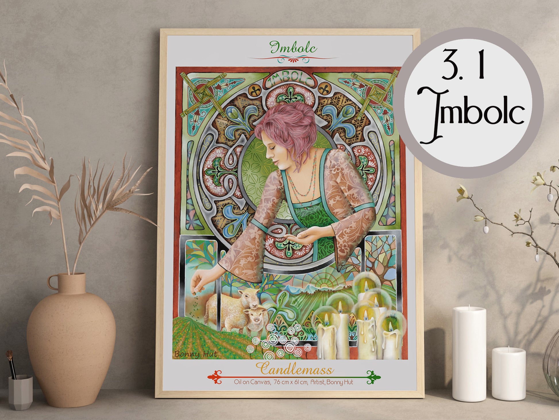 Imbolc candlemass Goddess Brigid Wheel of the Year A3 Art Prints Bulk quantities. 8 Pagan Sabbats celtic mythology