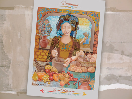 Lammas / Lughnasadh art print - Wiccan Kitchen witch - 8 pagan  sabbats