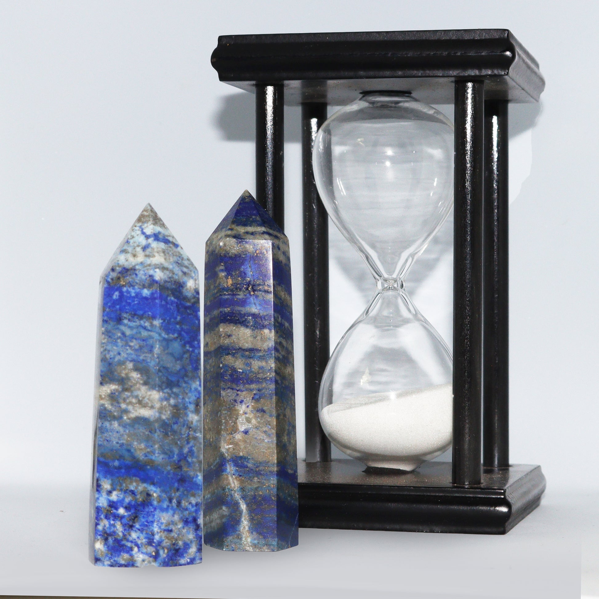 Healing Blue Lapis Lazuli Crystal Hexagonal Towers / Obelisks. Esoteric spiritual gifts from our New age Metaphysical store.