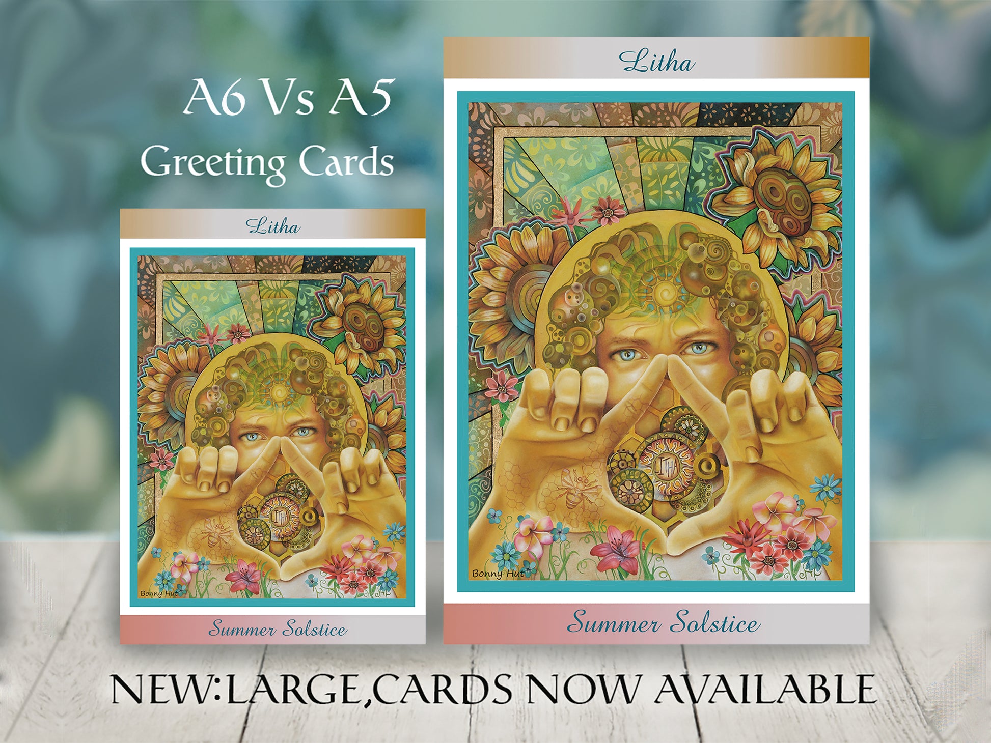 Litha Summer Solstice A5 & A6 greeting cards- Wiccan Wheel of the Year Pagan Sabbat