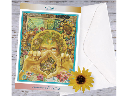 Litha Summer Solstice greeting cards- Wiccan Wheel of the Year Pagan Sabbat