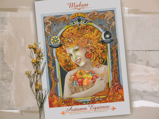 Mabon Autumn Equinox A3 art prints - Wiccan Wheel of the Year - 8 Pagan Sabbats