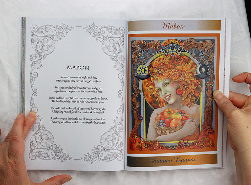 Mabon Autumn Equinox Wiccan Wheel of the Year Journal 8 Pagan Sabbats Book Art Nouvea inspired
