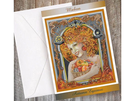 Mabon Autumn Equinox art greeting cards - Wiccan Wheel of the Year - Pagan Sabbat