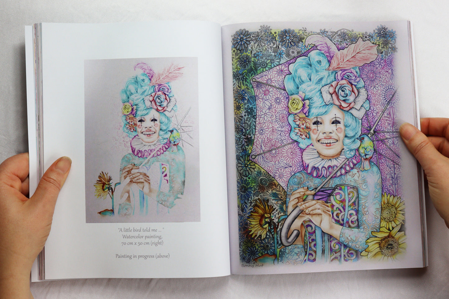 Happy Marie Antoinette watercolor painting. Spiritual Art Journal, Spiritual birthday gifts, Metaphysical store gift, Poetry book, Visionary artwork by artist Bonny Hut