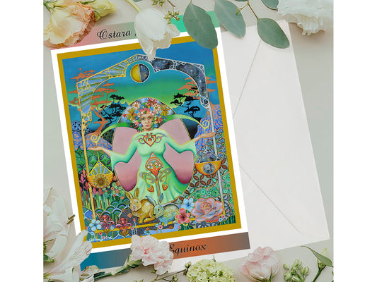 Ostara Spring Equinox art greeting cards - Wiccan Wheel of the Year Pagan Sabbat