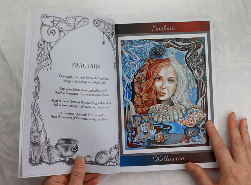 Samhain Halloween Wiccan Wheel of the Year Journal 8 Pagan Sabbats Book Art Nouveau inspired