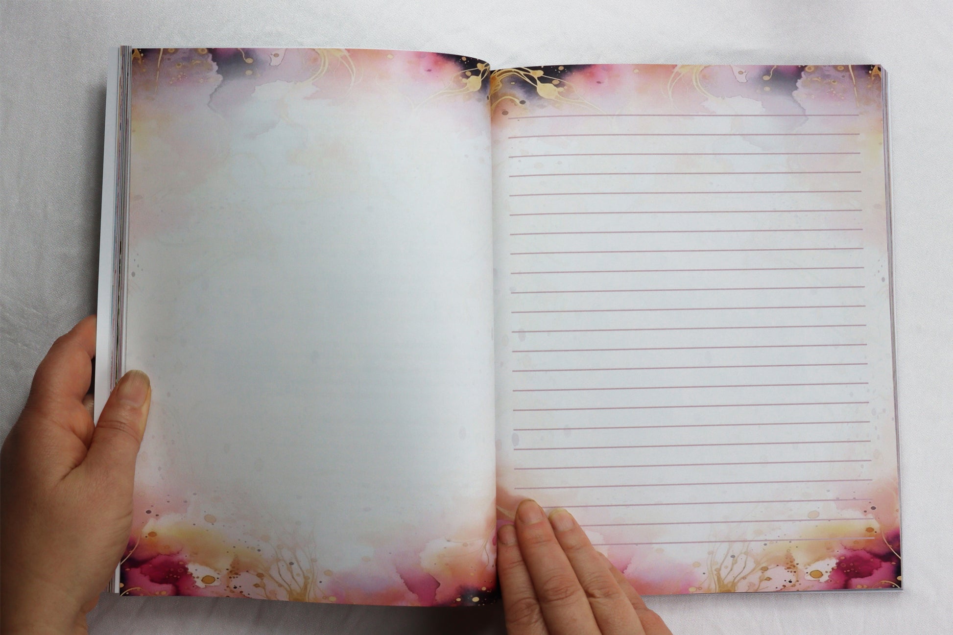Blank and lined watercolor pages for journal writing. Spiritual Art Journal, Spiritual birthday gifts, Metaphysical store gift, Poetry book, Visionary artwork by artist Bonny Hut