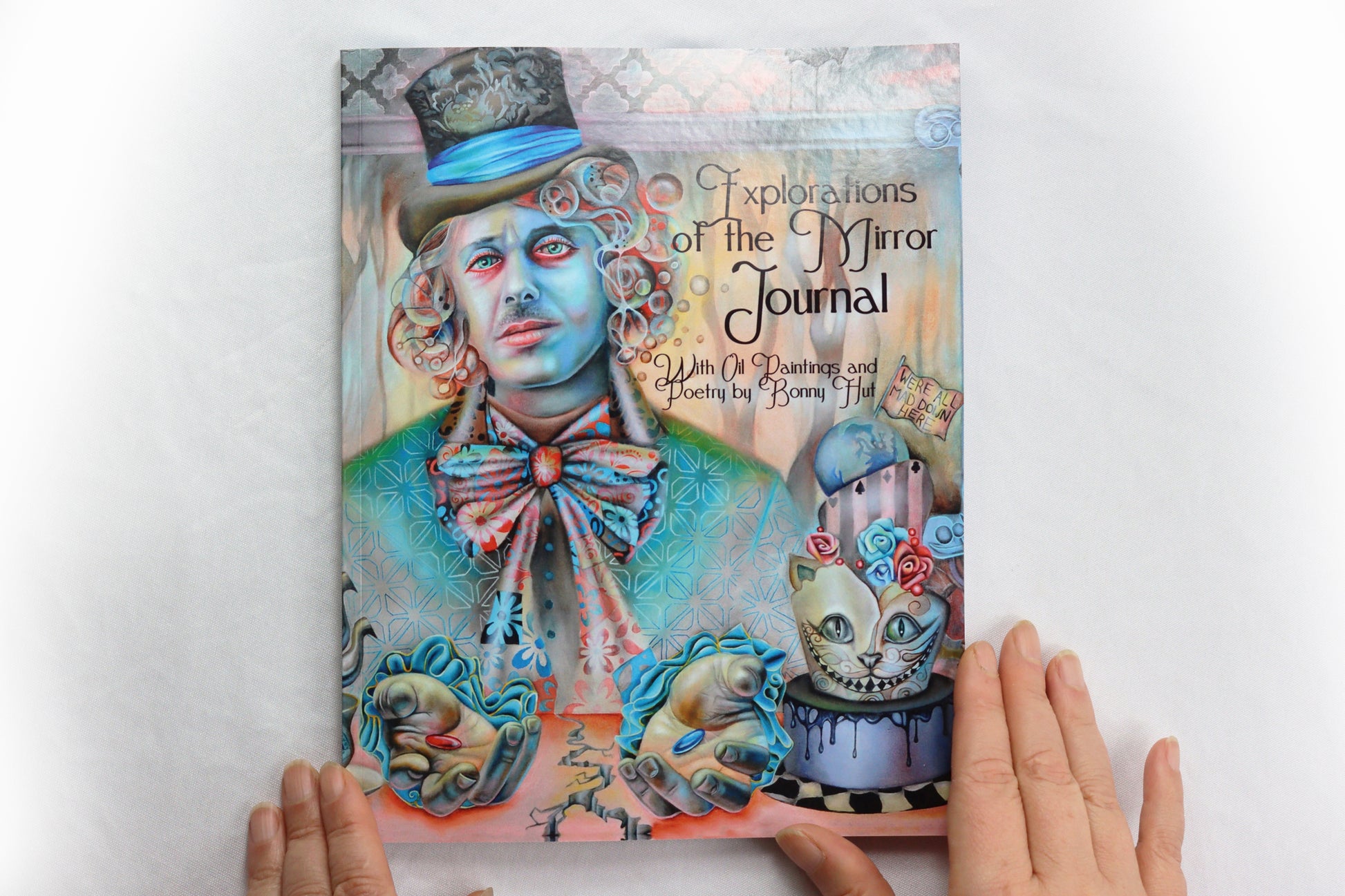 The Mad hatter portrait oil painting Spiritual Art Journal cover, Spiritual birthday gifts, Metaphysical store gift, Poetry book, Visionary artwork by artist Bonny Hut