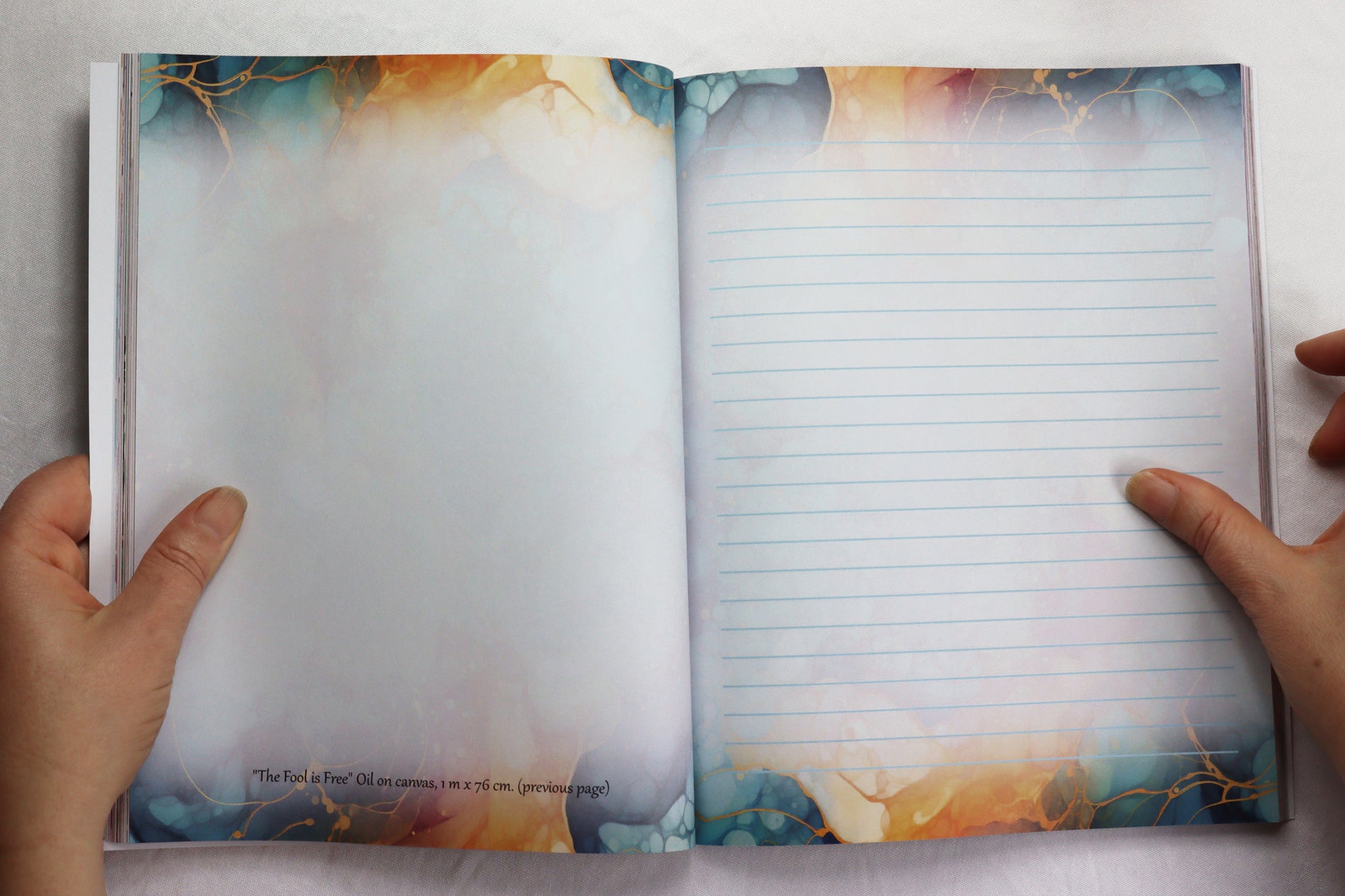 Lovely writing pages in Journal with decorated border. Spiritual Art Journal, Spiritual birthday gifts, Metaphysical store gift, Poetry book, Visionary artwork by artist Bonny Hut