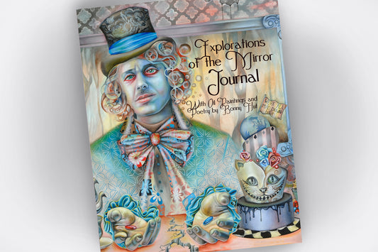 The Mad Hatter book cover - Spiritual Art Journal cover, Spiritual birthday gifts, Metaphysical store gift, Poetry book, Visionary artwork by artist Bonny Hut