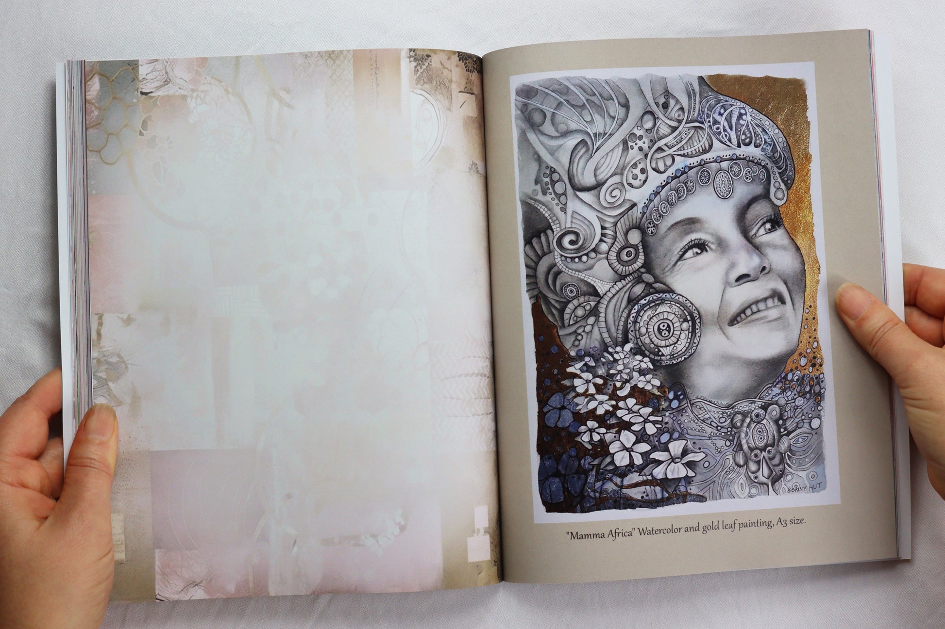 African woman watercolor portrait. Spiritual Art Journal, Spiritual birthday gifts, Metaphysical store gift, Poetry book, Visionary artwork by artist Bonny Hut