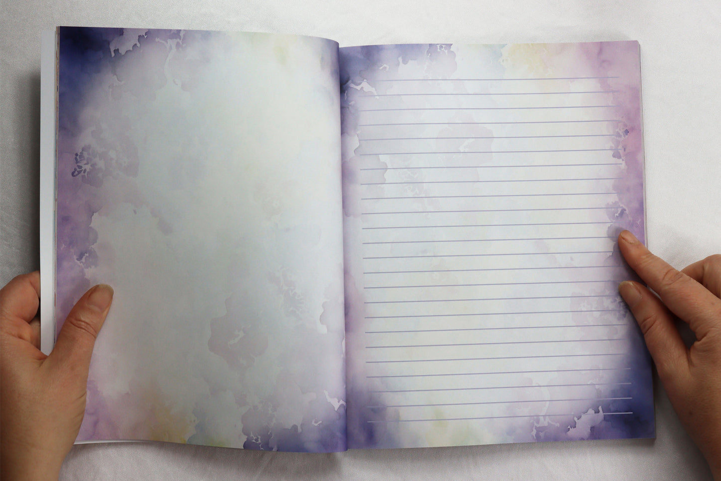 Blue watercolor border for writing journal pages. Spiritual Art Journal, Spiritual birthday gifts, Metaphysical store gift, Poetry book, Visionary artwork by artist Bonny Hut
