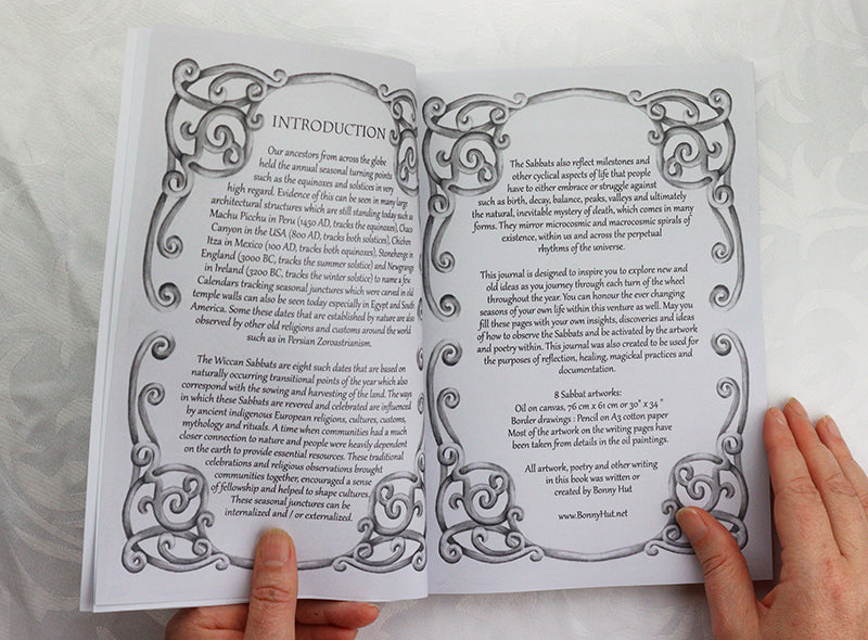 Wiccan Wheel of the Year Journal 8 Pagan Sabbats Book Art Nouveau inspired Introduction